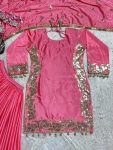 FANCY CHINON SILK EMBROIDERY SEQUENCE WORK TOP PALAZZO WITH DUPATTA PARTY WEAR WHOLESALE PRICE ETHNIC GARMENT (5)