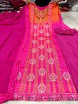 FANCY CHINON SILK HAND WORK WITH LINING WORK TOP BOTTOM WITH DUPATTA FESTIVE WEAR WHOLESALE PRICE ETHNIC GARMENT (2)