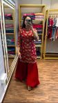 FANCY CHINON SILK MULTI THREAD EMBROIDREY SEQUENCE WORK TOP PALAZZO WITH DUPATTA PARTY WEAR WHOLESALE PRICE ETHNIC GARMENT (4)