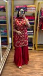 FANCY CHINON SILK MULTI THREAD EMBROIDREY SEQUENCE WORK TOP PALAZZO WITH DUPATTA PARTY WEAR WHOLESALE PRICE ETHNIC GARMENT (4)
