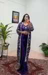 FANCY CHINON SILK PLAIN READY TO WEAR SAREE WITH EMBROIDERY SEQUENCE WOTK STITCHED BLOUSE AND KOTI PARTY WEAR WHOLESALE PRICE ETHNIC GARMENT (9)