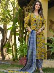 FANCY COTTON BLEND DIGITAL PRINTED TOP BOTTOM WITH DUPATTA  YELLOW