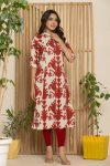 FANCY COTTON BLOCK PRINTED KALI WORK ONLY KURTI PARTY WEAR WHOLESALE PRICE ETHNIC GARMENT (5)