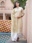 FANCY COTTON EMBROIDERY WORK TOP BOTTOM WITH DUPATTA CHIKU