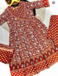 FANCY COTTON PRINTED EMBROIDERY LACE WORK GOWN BOTTOM WITH DUPATTA PARTY WEAR WHOLESALE PRICE ETHNIC GARMENT (7)