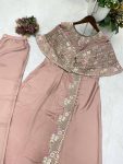 FANCY CREPE SILK CODING SEQUENCE EMBROIDERY FOIL PAPER WORK TOP WITH BOTTOM PARTY WEAR WHOLESALE PRICE ETHNIC GARMENT (12)