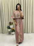FANCY CREPE SILK CODING SEQUENCE EMBROIDERY FOIL PAPER WORK TOP WITH BOTTOM BABY PINK