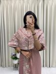 FANCY CREPE SILK CODING SEQUENCE EMBROIDERY FOIL PAPER WORK TOP WITH BOTTOM PARTY WEAR WHOLESALE PRICE ETHNIC GARMENT (12)