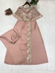 FANCY CREPE SILK CODING SEQUENCE EMBROIDERY FOIL PAPER WORK TOP WITH BOTTOM PARTY WEAR WHOLESALE PRICE ETHNIC GARMENT (12)