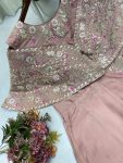 FANCY CREPE SILK CODING SEQUENCE EMBROIDERY FOIL PAPER WORK TOP WITH BOTTOM PARTY WEAR WHOLESALE PRICE ETHNIC GARMENT (12)
