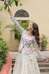 FANCY DYABLE VISCOSE JACQUARD WORK TOP WITH LEHENGA PARTY WEAR WHOLEASLE PRICE ETHNIC GARMENT (3)