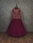 FANCY FAUX BLOOMING EMBROIDERED SEQUENCE WORK PEPLUM TOP WITH LEHENGA PARTY WEAR WHOLESALE PRICE ETHNIC GARMENT (2)