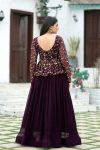 FANCY FAUX BLOOMING EMBROIDERED SEQUENCE WORK PEPLUM TOP WITH LEHENGA PARTY WEAR WHOLESALE PRICE ETHNIC GARMENT (2)