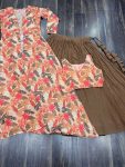 FANCY FAUX GEORGETTE CRUSH PLEATING WORK LEHENGA WITH PRINTED STITCHED BLOUSE AND SHRUG PARTY WEAR WHOLESALE PRICE ETHNIC GARMENT (1)