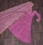 FANCY FAUX GEORGETTE EMBROIDERY SEQUENCE WORK GOWN WITH DUPATTA PARTY WEAR WHOLESALE PRICE ETHNIC GARMENT (8)
