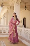 FANCY FAUX GEORGETTE EMBROIDERY SEQUENCE WORK GOWN WITH DUPATTA PARTY WEAR WHOLESALE PRICE ETHNIC GARMENT (8)