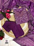 FANCY FRENCH CREPE PRINTED HAND MIRROR WORK TOP BOTTOM WITH DUPATTA PARTY WEAR WHOLESALE PRICE ETHNIC GARMENT (3)
