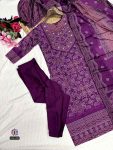 FANCY FRENCH CREPE PRINTED HAND MIRROR WORK TOP BOTTOM WITH DUPATTA PARTY WEAR WHOLESALE PRICE ETHNIC GARMENT (3)