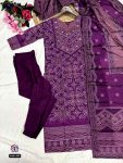 FANCY FRENCH CREPE PRINTED HAND MIRROR WORK TOP BOTTOM WITH DUPATTA PARTY WEAR WHOLESALE PRICE ETHNIC GARMENT (3)