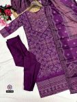 FANCY FRENCH CREPE PRINTED HAND MIRROR WORK TOP BOTTOM WITH DUPATTA PARTY WEAR WHOLESALE PRICE ETHNIC GARMENT (3)