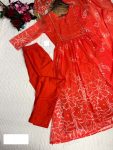 FANCY GEORGETTE BEADS HANDWORK TOP BOTTOM WITH DUPATTA PARTY WEAR WHOLESALE PRICE ETHNIC GARMENT (7)