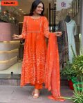 FANCY GEORGETTE BEADS HANDWORK TOP BOTTOM WITH DUPATTA PARTY WEAR WHOLESALE PRICE ETHNIC GARMENT (7)