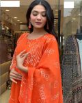 FANCY GEORGETTE BEADS HANDWORK TOP BOTTOM WITH DUPATTA PARTY WEAR WHOLESALE PRICE ETHNIC GARMENT (7)