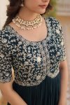 FANCY GEORGETTE BLOOMING EMBROIDERY ZARI SEQUENCE WORK ONLY GOWN PARTY WEAR WHOLESALE PRICE ETHNIC GARMENT (7)