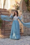 FANCY GEORGETTE EMBROIDERY BEADS SEQUENCE WORK GOWN WITH DUPATTA PARTY WEAR WHOLESALE PRICE ETHNIC GARMENT (2)