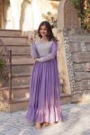 FANCY GEORGETTE EMBROIDERY BEADS SEQUENCE WORK GOWN WITH DUPATTA PARTY WEAR WHOLESALE PRICE ETHNIC GARMENT (3)