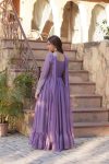FANCY GEORGETTE EMBROIDERY BEADS SEQUENCE WORK GOWN WITH DUPATTA PARTY WEAR WHOLESALE PRICE ETHNIC GARMENT (3)