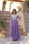 FANCY GEORGETTE EMBROIDERY BEADS SEQUENCE WORK GOWN WITH DUPATTA PARTY WEAR WHOLESALE PRICE ETHNIC GARMENT (3)