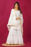 FANCY GEORGETTE EMBROIDERY SEQUENCE MOTI LACE WORK TOP SHARARA WITH DUPATTA FESTIVE WEAR WHOLESALE PRICE ETHNIC GARMENT (2)
