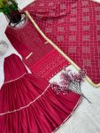 FANCY GEORGETTE EMBROIDERY SEQUENCE MOTI LACE WORK TOP SHARARA WITH DUPATTA PARTY WEAR WHOLESALE PRICE ETHNIC GARMENT (16)