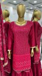 FANCY GEORGETTE EMBROIDERY SEQUENCE MOTI LACE WORK TOP SHARARA WITH DUPATTA PARTY WEAR WHOLESALE PRICE ETHNIC GARMENT (16)