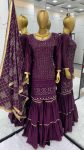 FANCY GEORGETTE EMBROIDERY SEQUENCE MOTI LACE WORK TOP SHARARA WITH DUPATTA PARTY WEAR WHOLESALE PRICE ETHNIC GARMENT (18)