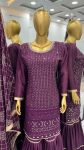 FANCY GEORGETTE EMBROIDERY SEQUENCE MOTI LACE WORK TOP SHARARA WITH DUPATTA PARTY WEAR WHOLESALE PRICE ETHNIC GARMENT (18)