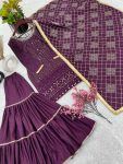FANCY GEORGETTE EMBROIDERY SEQUENCE MOTI LACE WORK TOP SHARARA WITH DUPATTA PARTY WEAR WHOLESALE PRICE ETHNIC GARMENT (18)