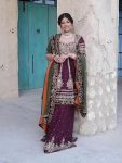 FANCY GEORGETTE EMBROIDERY SEQUENCE WORK TOP PALAZZO WITH DUPATTA WINE