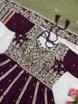 FANCY GEORGETTE EMBROIDERY SEQUENCE WORK TOP PALAZZO WITH DUPATTA FESTIVE WEAR WHOLESALE PRICE ETHNIC GARMENT (6)