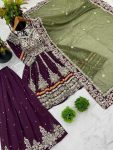 FANCY GEORGETTE EMBROIDERY SEQUENCE WORK TOP PALAZZO WITH DUPATTA FESTIVE WEAR WHOLESALE PRICE ETHNIC GARMENT (6)