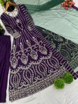 FANCY GEORGETTE EMBROIDERY SEQUNECE WORK TOP PALAZZO WITH DUPATTA PARTY WEAR WHOLESALE PRICE ETHNIC GARMENT (4)