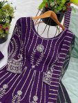 FANCY GEORGETTE EMBROIDERY SEQUNECE WORK TOP PALAZZO WITH DUPATTA PARTY WEAR WHOLESALE PRICE ETHNIC GARMENT (4)