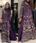 FANCY GEORGETTE EMBROIDERY SEQUNECE WORK TOP PALAZZO WITH DUPATTA PARTY WEAR WHOLESALE PRICE ETHNIC GARMENT (4)