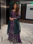 FANCY GEORGETTE EMBROIDERY SEQUNECE WORK TOP PALAZZO WITH DUPATTA PURPLE
