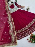 FANCY GEORGETTE EMBROIDERY THREAD SEQUENCE WORK GOWN WITH DUPATTA PARTY WEAR WHOLESALE PRICE ETHNIC GARMENT (3)
