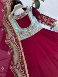 FANCY GEORGETTE EMBROIDERY THREAD SEQUENCE WORK GOWN WITH DUPATTA PARTY WEAR WHOLESALE PRICE ETHNIC GARMENT (3)