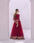 FANCY GEORGETTE EMBROIDERY THREAD SEQUENCE WORK GOWN WITH DUPATTA PARTY WEAR WHOLESALE PRICE ETHNIC GARMENT (3)
