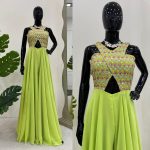 FANCY GEORGETTE EMBROIDERY THREAD SEQUENCE WORK JUMPSUIT PARTY WEAR WHOLESALE PRICE ETHNIC GARMENT (7)