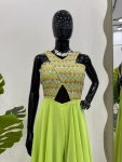 FANCY GEORGETTE EMBROIDERY THREAD SEQUENCE WORK JUMPSUIT PARTY WEAR WHOLESALE PRICE ETHNIC GARMENT (7)